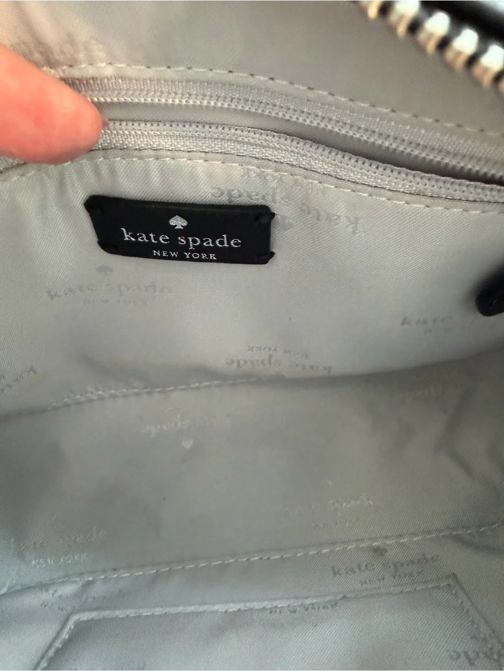 Kate Spade Sienna Leather Crossbody Gray w/Black Strap